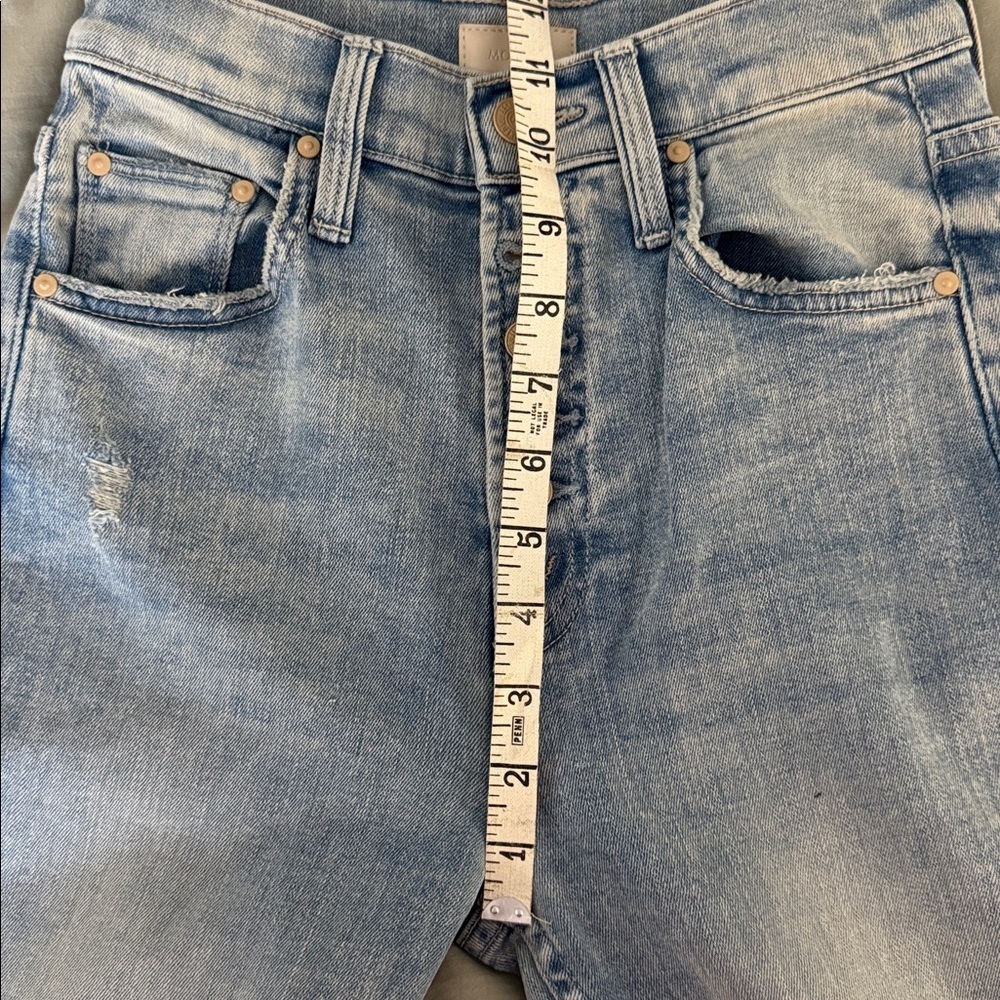 Mother The Pixie Tomcat Ankle Jeans 25 Nature of the Game Distressed Light Wash - Picture 8 of 11